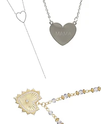 Adornia 3-Piece Heart Pendant Necklace Set