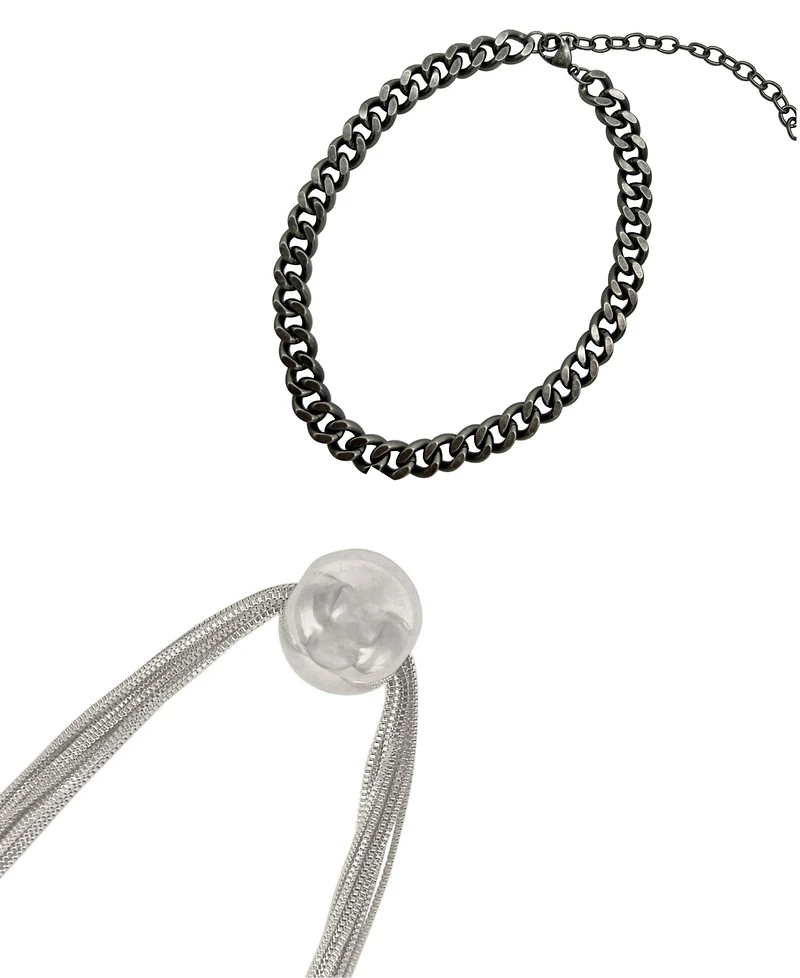 Adornia Silver 2-Pc. Chunky Chain Necklace Set