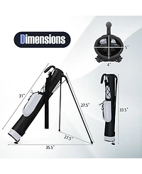 Gymax Lightweight Golf Stand Bag Par 3 and Executive Courses Carry Shoulder Strap