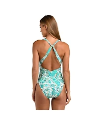 Sunshine 79 Women's Free Spirit V Plunge Halter One Piece