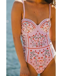Jessie Zhao New York Women's Blush Botanica One Piece Swimsuit