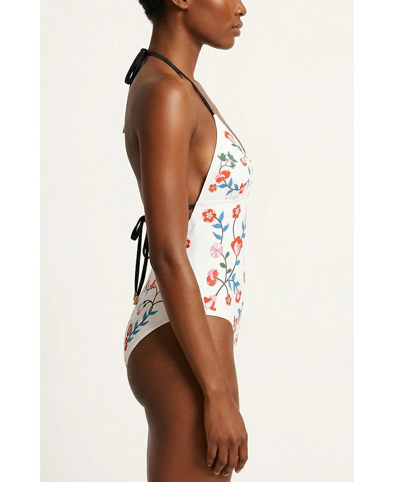Jessie Zhao New York Women's Noir Bloom Reversible One Piece Swimsuit