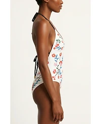Jessie Zhao New York Women's Noir Bloom Reversible One Piece Swimsuit