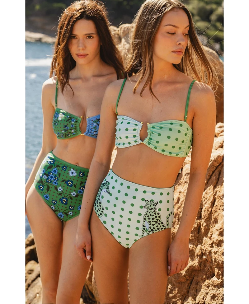 Jessie Zhao New York Women's Polka Bloom Reversible Bandeau Top