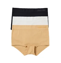 Lands' End Women's Lands Mid Rise Boyshort Soft Fit Seamless 3 Pack Panties, Sky Stripe Pk, X-Large