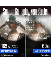 Westinghouse 24" Curved Gaming Monitor, 165Hz, 1080p, 1500R, Amd FreeSync, Built-in Speakers, Hdmi & Dp