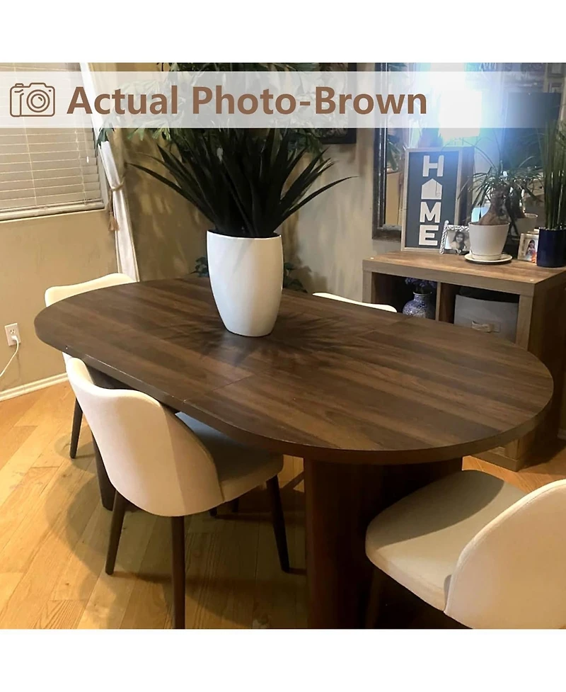 gaomon Oval Dining Table for 6-8 People, Long Large Kitchen Table with Thick Sturdy Wooden Base, Farmhouse Dining Room Table for for Kitchen