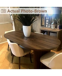 gaomon Oval Dining Table for 6-8 People, Long Large Kitchen Table with Thick Sturdy Wooden Base, Farmhouse Dining Room Table for for Kitchen