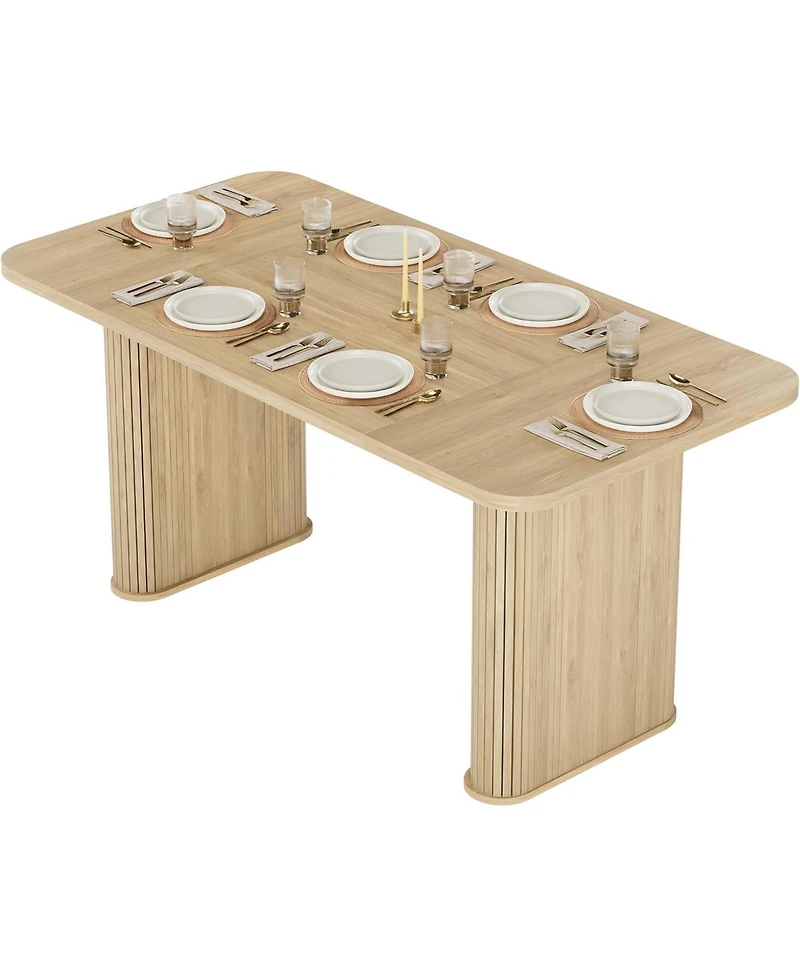 gaomon Dining Table for 6-8 People, 62in Wide Modern Long Kitchen Table with Large Tabletop and Heavy Duty Pedestal, Rectangular Conference