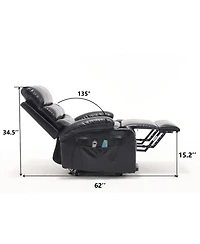 Maison Boucle Power Lift Recliner Chair for Elderly with Heat and Massage, Faux Leather Electric Reclining Remote Control.