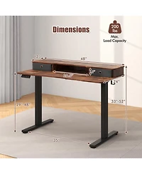 Sugift Height Adjustable Electric Standing Desk with Two Drawers