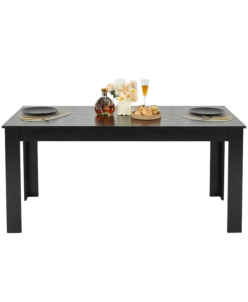 Sugift Rectangle Dining Table, 63" Length, Modern Wood Table for 4-6 People