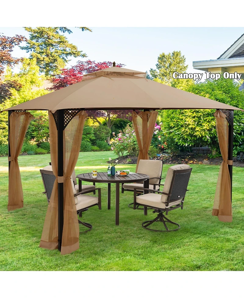 Sugift 10 x 12 ft Gazebo Replacement Canopy Top with Vent and Drainage