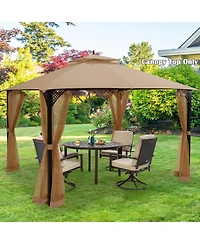 Sugift 10 x 12 ft Gazebo Replacement Canopy Top with Vent and Drainage