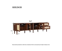 sumyeg 70 inch Tv Stand for TVs up to 80" with App Controlled Led Lights, 2 Drawers & Glass Door Storage, Modern Media Console for Living Room