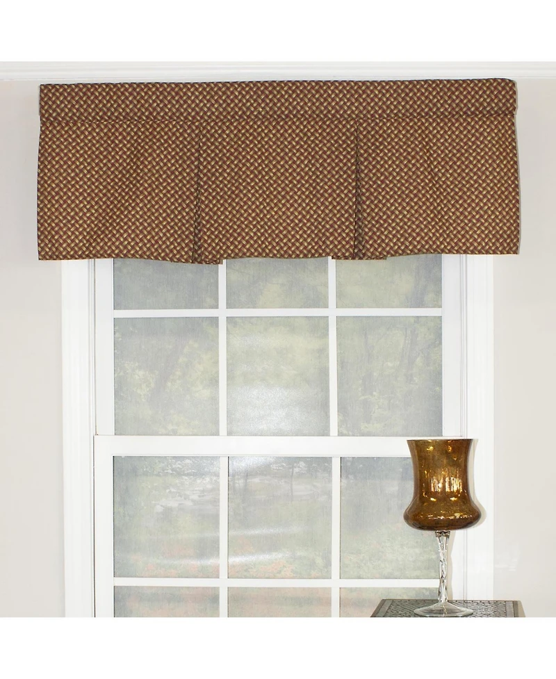 Rlf Home Trellis Pleated 100% Cotton with Fully Lined Rod Pocket Valnance for Windows 42 x 15 Woodland