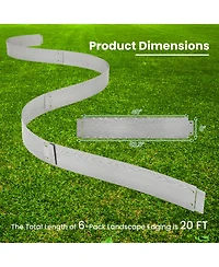 Sugift Six Pack Galvanized Metal Landscape Edging for Yard