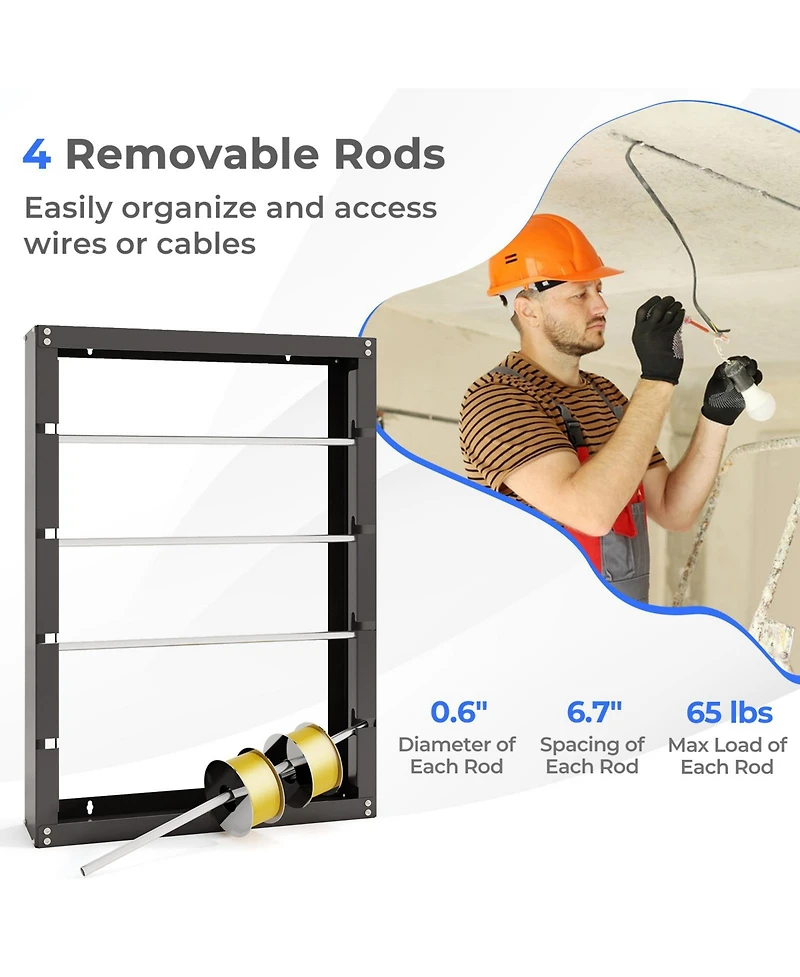 Sugift Wire Spool Rack with Four Rods for Industrial Retail Use
