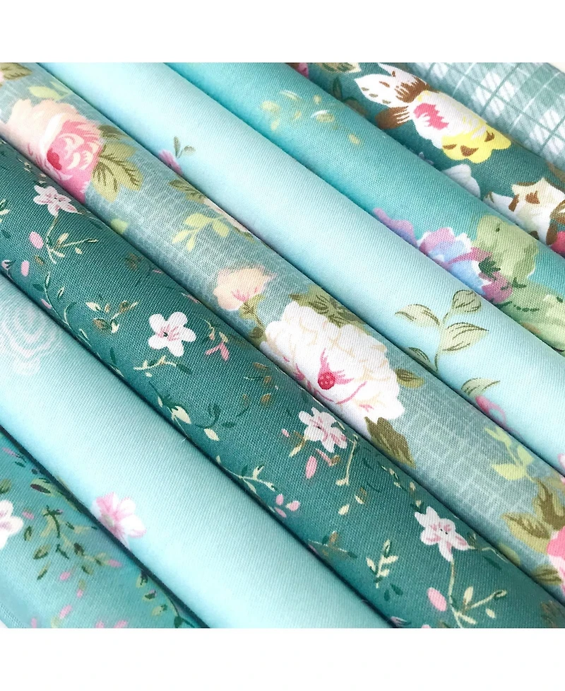 Gnuadz 8pcs 18x22 Cotton Fabric Fat Quarters Floral Rose Patchwork Quilting Diy Sewing