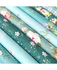 Gnuadz 8pcs 18x22 Cotton Fabric Fat Quarters Floral Rose Patchwork Quilting Diy Sewing