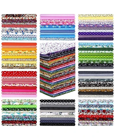 Gnuadz 100 pieces 10 x 10 Cotton Fabric Squares Patchwork Quilting Floral Diy Craft Sewing