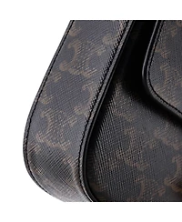 Pre-Owned Celine Small Triomphe Chain Shoulder Bag Triomphe Coated Canvas