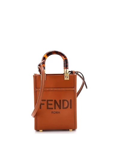Pre-Owned Fendi Mini Sunshine Shopper Tote Leather