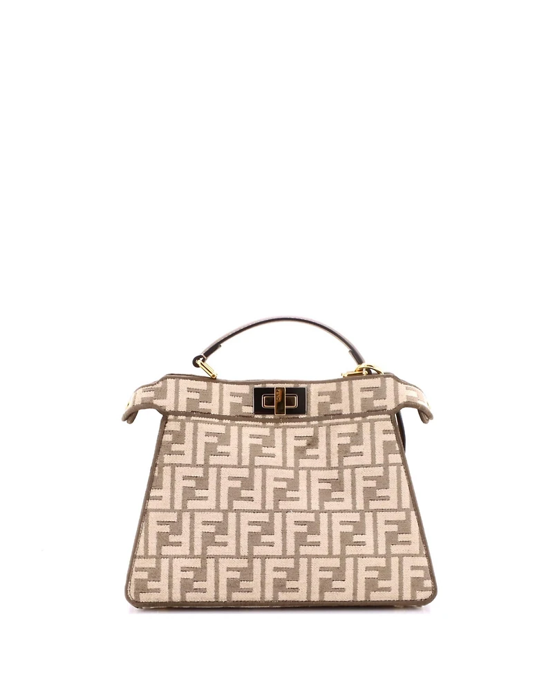 Pre-Owned Fendi Small Peekaboo ISeeU Bag Zucca Tapestry