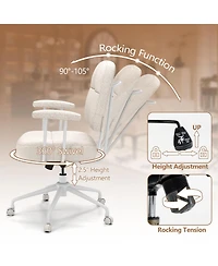 Slickblue Home Office Chair Leathaire Upholstered Cushioned Back