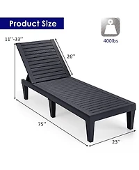 Decksplore Outdoor Chaise Lounge Chair, Lightweight Patio Recliner Chair