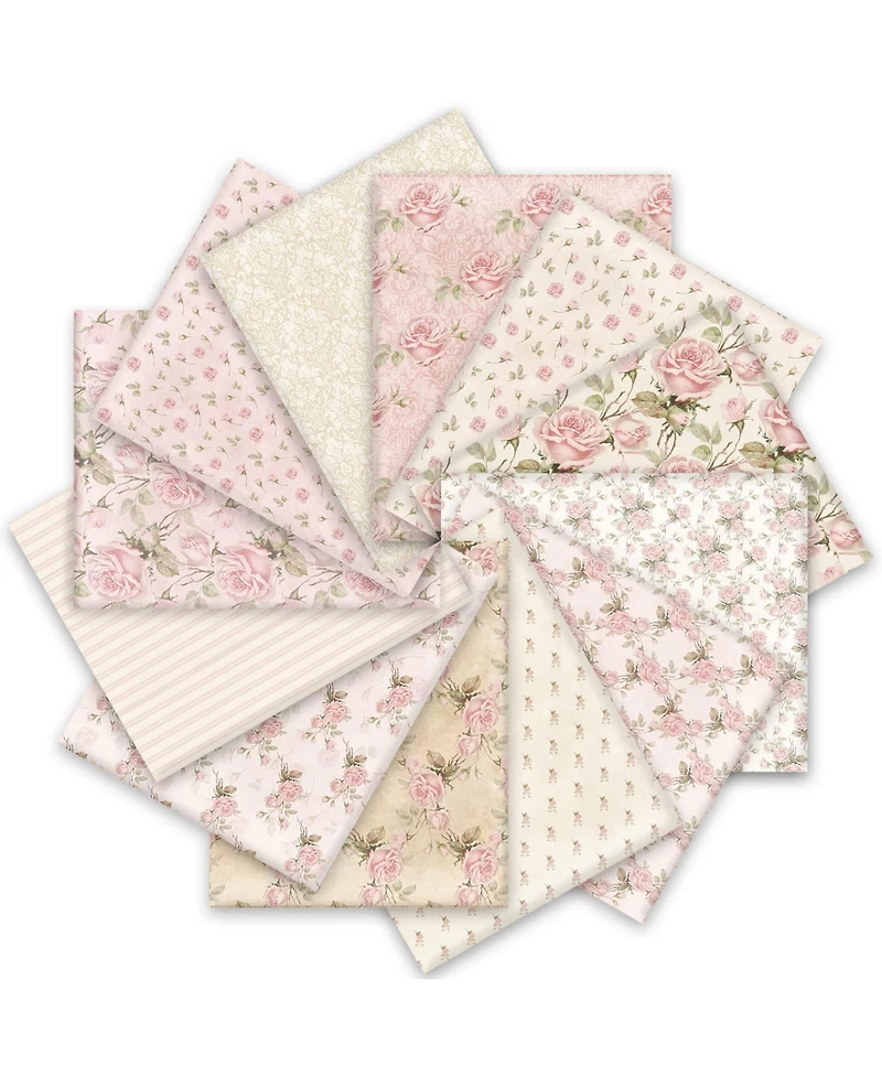 Gnuadz 12pcs 18 x 22" Spring Cotton Fat Quarters Retro Floral Printed Fabric Diy Craft