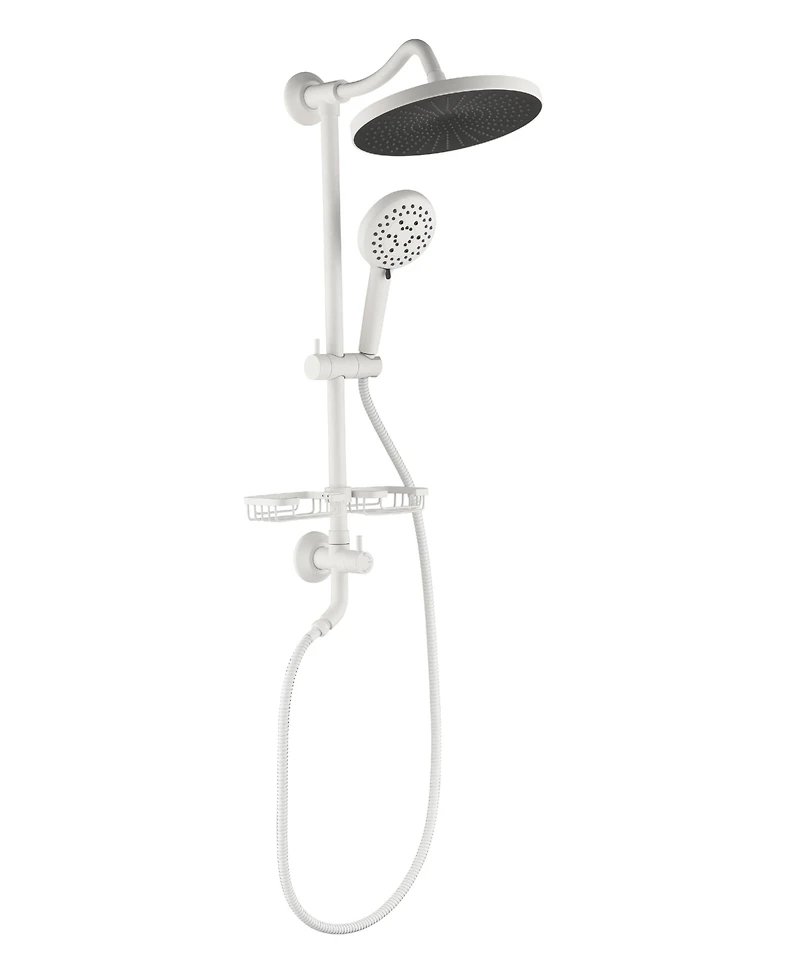 Busdays Shower System, with 10" Rain Showerhead, 4-Function Hand Shower, Adjustable Slide Bar and Soap Dish