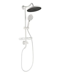 Busdays Shower System, with 10" Rain Showerhead, 4-Function Hand Shower, Adjustable Slide Bar and Soap Dish