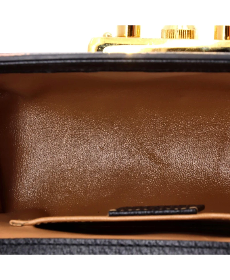 Pre-Owned Gucci Small Padlock Shoulder Bag Printed Leather