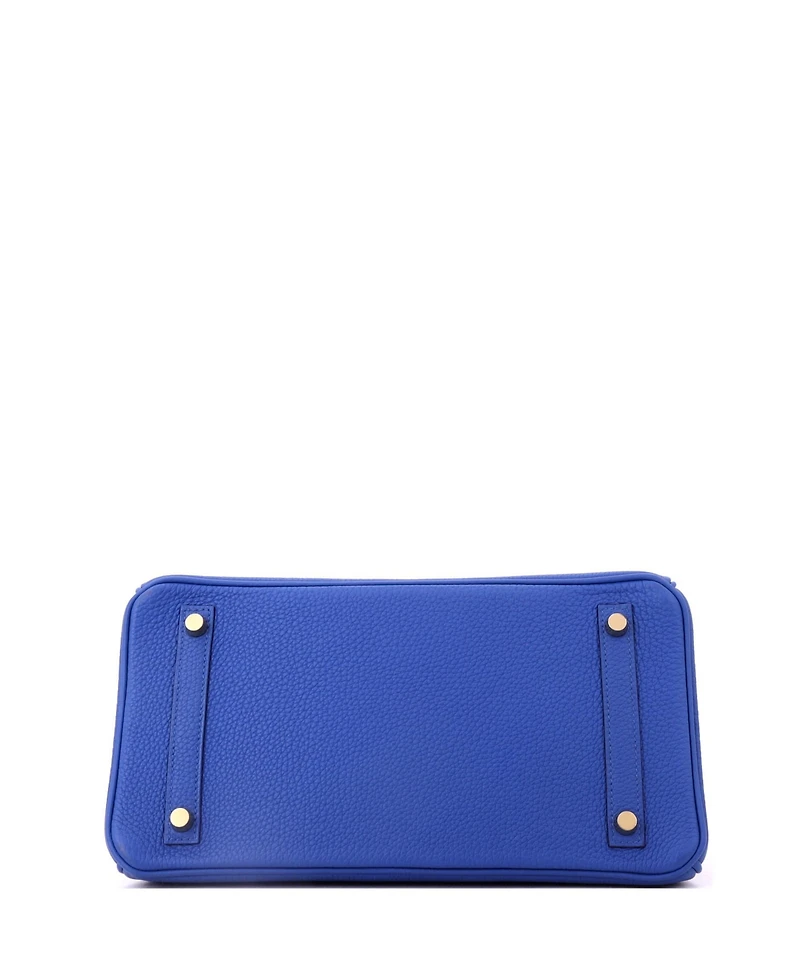 Pre-Owned HERMES Birkin 30 Handbag Blue Togo with Gold Hardware
