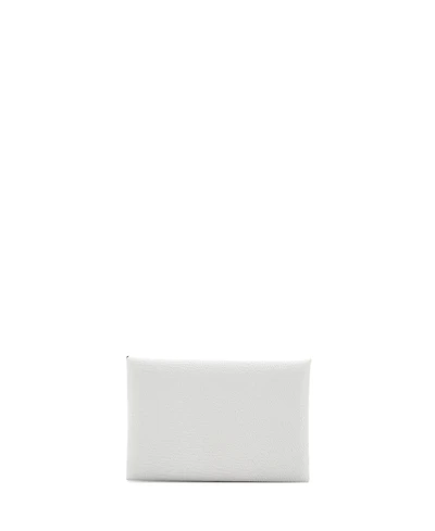 Pre-Owned Hermes Calvi Duo Card Holder Chevre Mysore