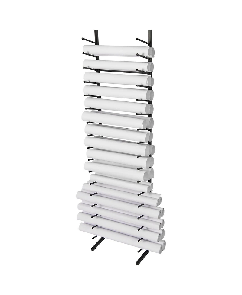 Sugift Blueprint Storage Rack, 16-Tier Hanging Poster Display, Roll File Holder
