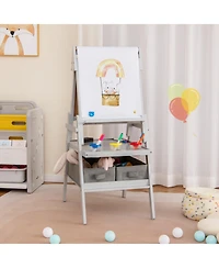 Slickblue 3 in 1 Easel for Kids with Chalkboard Whiteboard