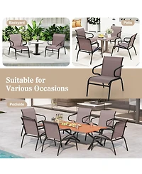 Gouun Modern Outdoor Patio Chairs Set of 2 with Breathable Fabric and Metal Frame