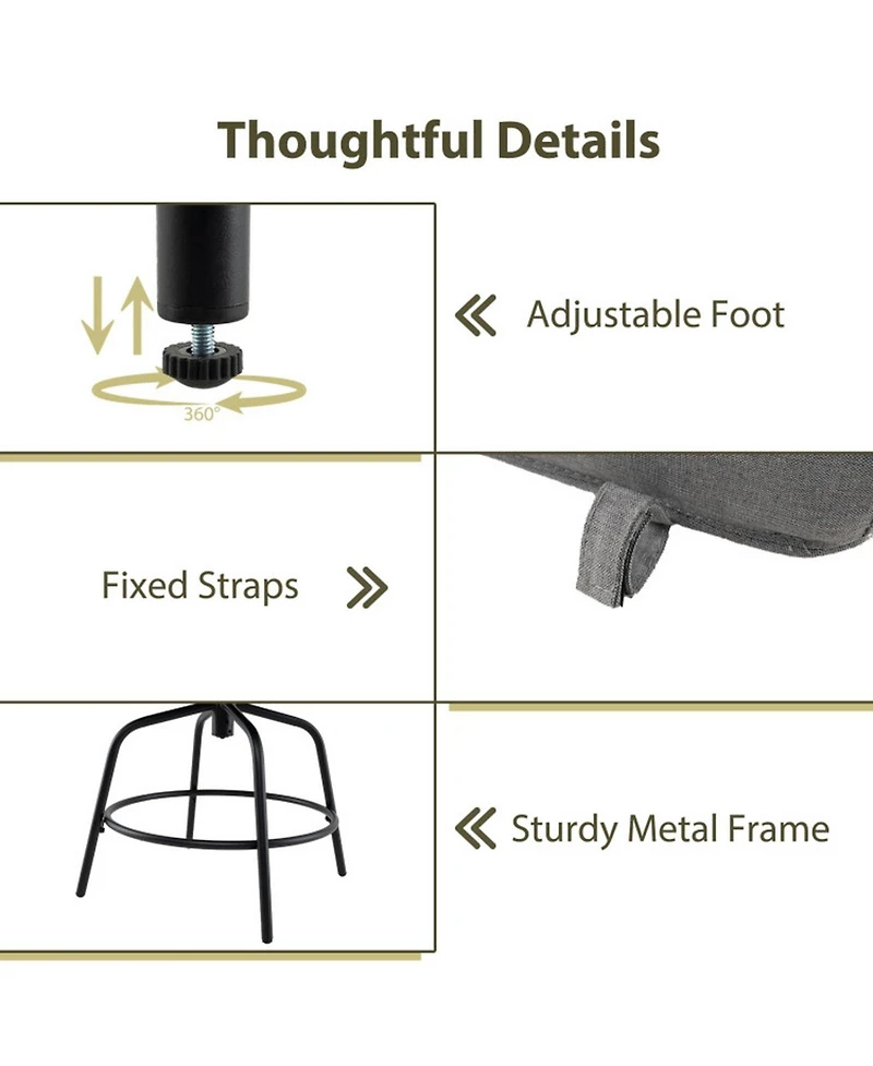 Gouun Pe Wicker Swivel Outdoor Bar Stools Set of 2 with Cushions and Armrests