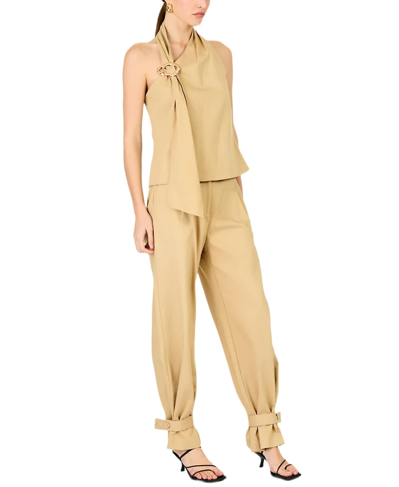 Line & Dot Women's Wide-Leg Mid-Rise Pants