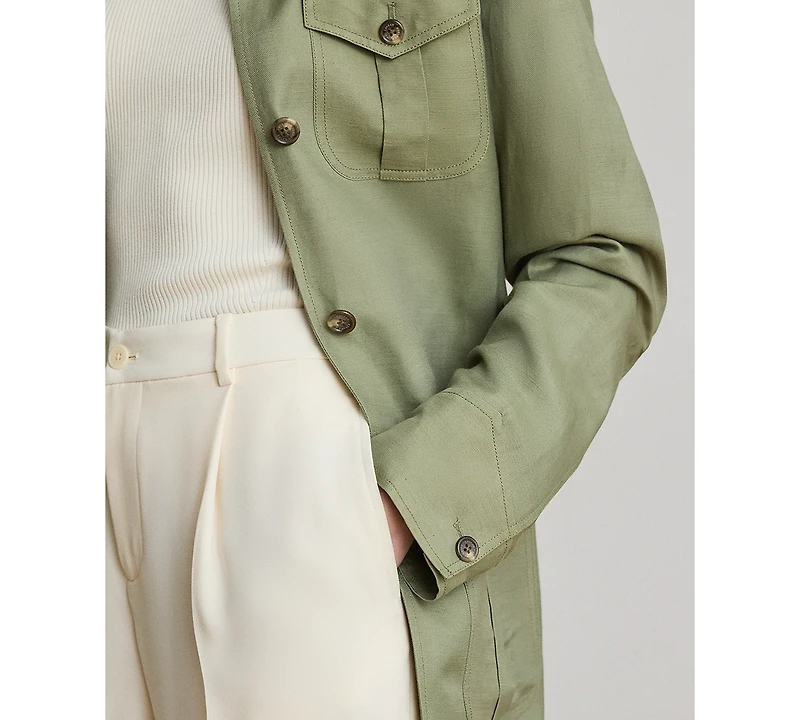 Lauren Ralph Petite Spread Collar Twill Field Jacket