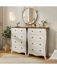 Slickblue 5 Drawer Closet Organizer with Fabric Bins and Anti-Tip Kit