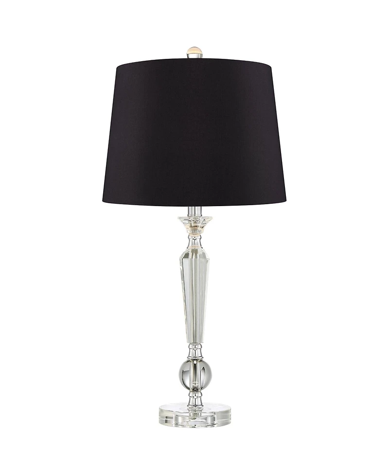 Vienna Full Spectrum Jolie Traditional Glam Table Lamps 26" High Set of 2 stick Clear Crystal Glass Shade for Bedroom Living Room Bedside