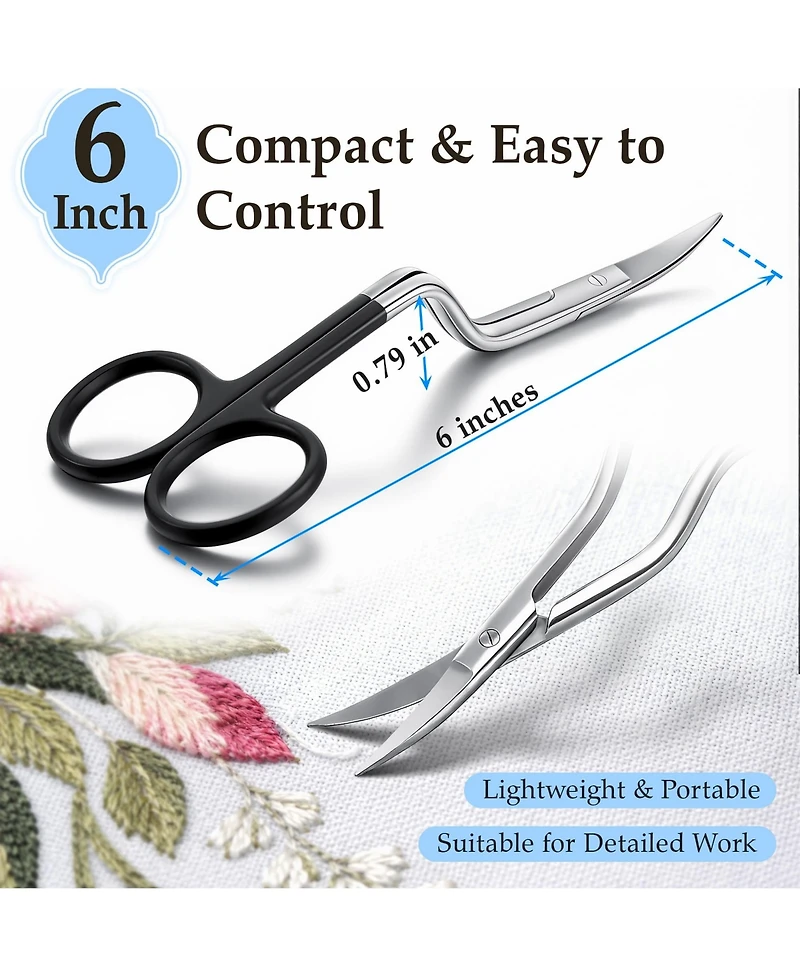 Gnuadz 6inch Double Curved Embroidery Scissor Applique Sewing Handicraft Stainless Steel Precision