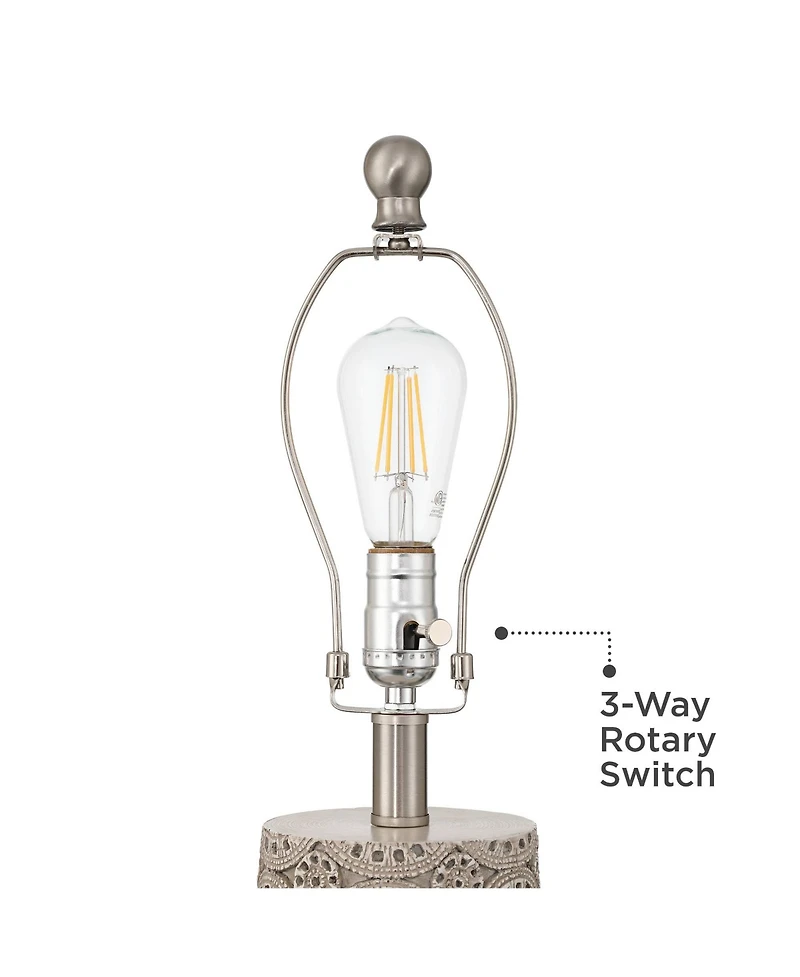 360 Lighting Lavinia 24 1/2" High Carved Stone Motif Table Lamp Set of 2