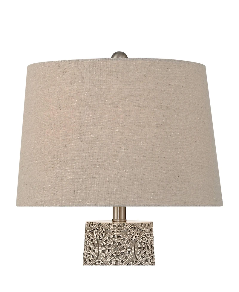 360 Lighting Lavinia 24 1/2"H Carved Stone Motif Table Lamp Set of 2 with Dimmer