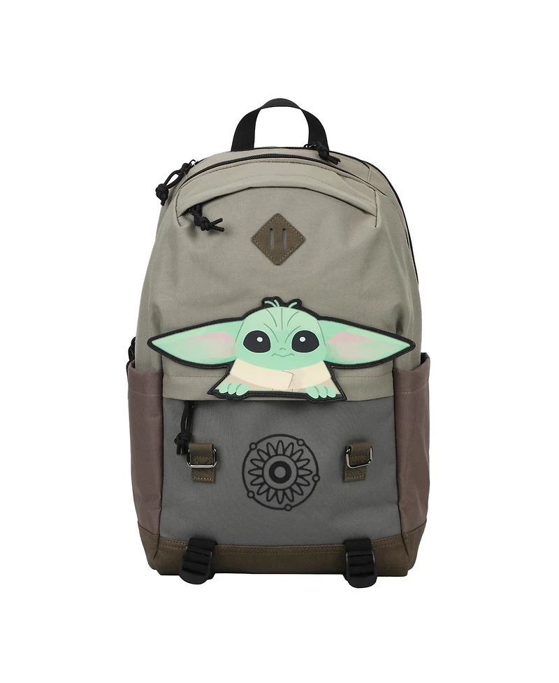 Star Wars: The Mandalorian Grogu Pouch 17" Adult Hooded Backpack