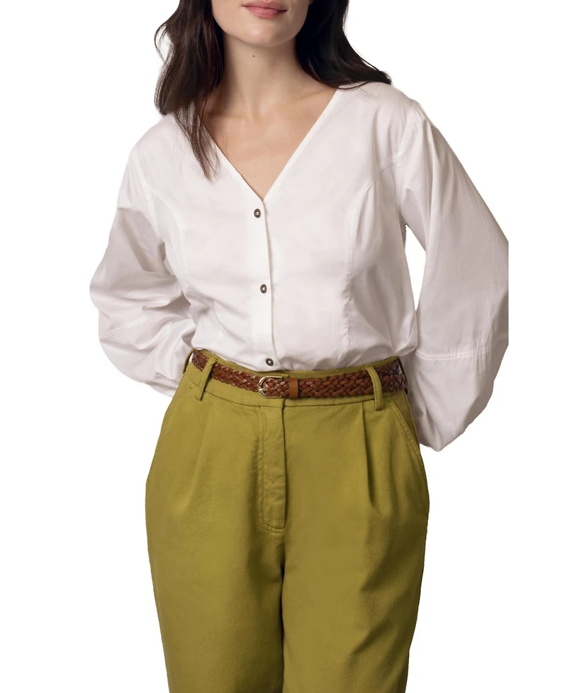 Celtic & Co. Women's V Neck Button Through Blouse