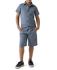 Guess Boys' 8-16 Seersucker Button Down Shirt